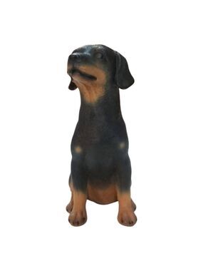 6.5 Inch Rottweiler Puppy Resin Figurine Sitting Looking Up Collectible